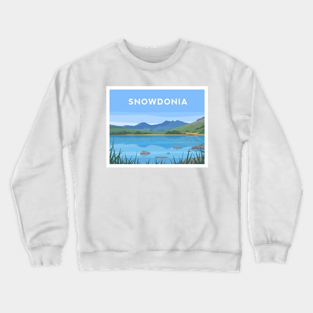 Snowdonia, Capel Curig and Llynau Mymbyr North Wales Crewneck Sweatshirt by typelab